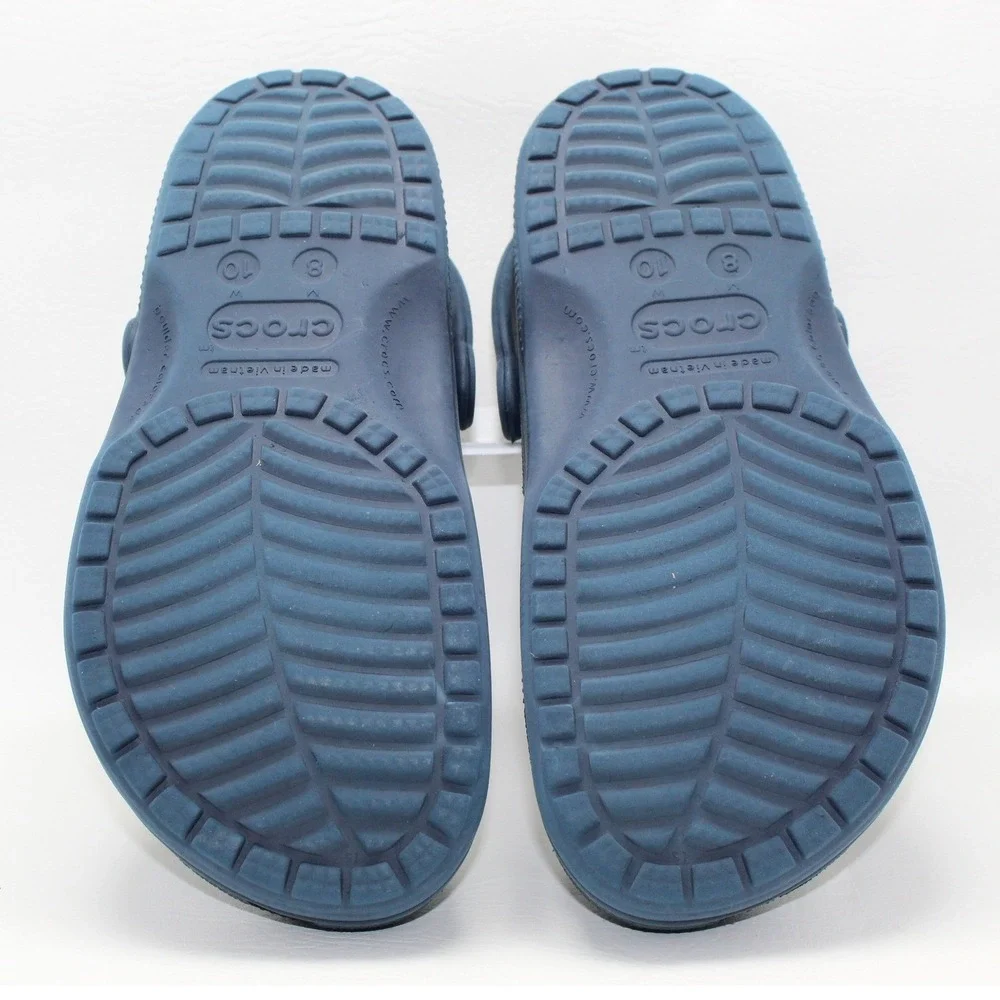 Crocs Classic Clogs Navy Blue Mens 8 Womens 10 Slip On Comfort Shoes 10001-410